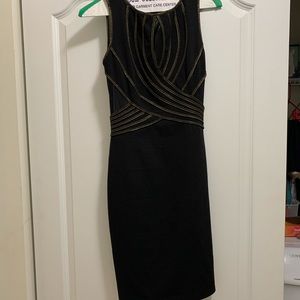 NWT black cocktail dress with mesh back